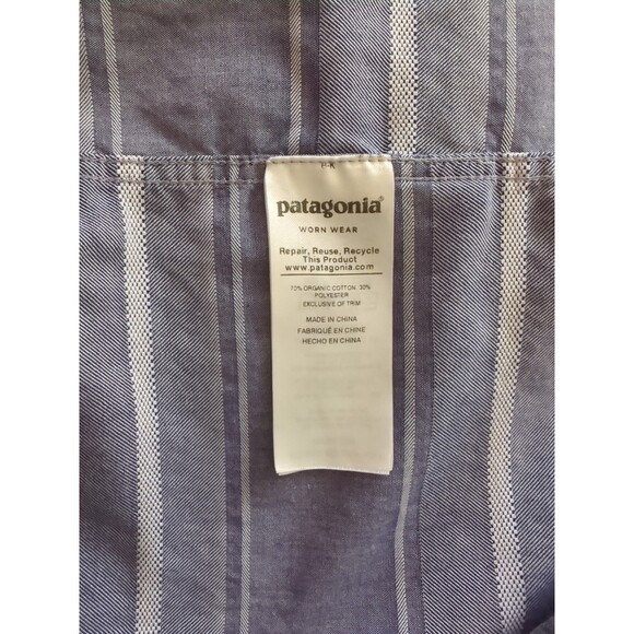 Patagonia Fezzman ? Men's Striped Short Sleeve Button Up Shirt Size 2XL Gray - Picture 6 of 9